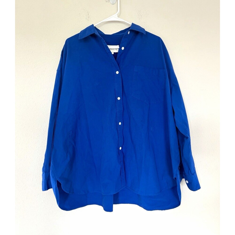 Mamene Repeat Shirt Cobalt Blue Size 3 L/XL Oversized Lagenlook Quiet Luxury Top